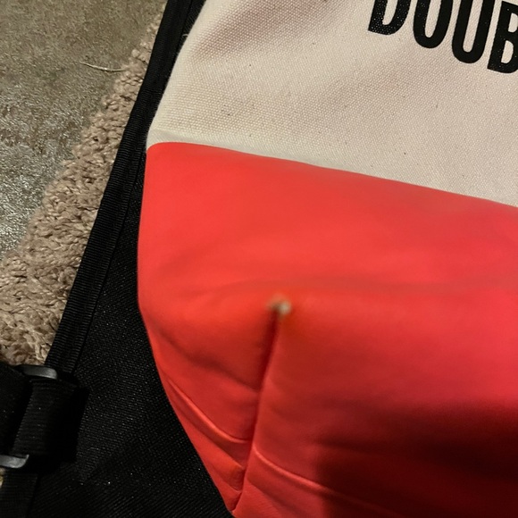 Kate Spade Double or Nothing Canvas Tote Red Cream Dice Bag Authentic - Picture 11 of 15